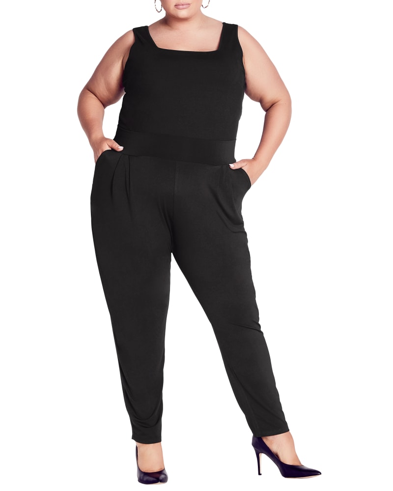 Front of a model wearing a size 18 PANT LUCILLE in Black by Ave Studio. | dia_product_style_image_id:300198